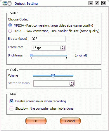 Output Settings Dialog